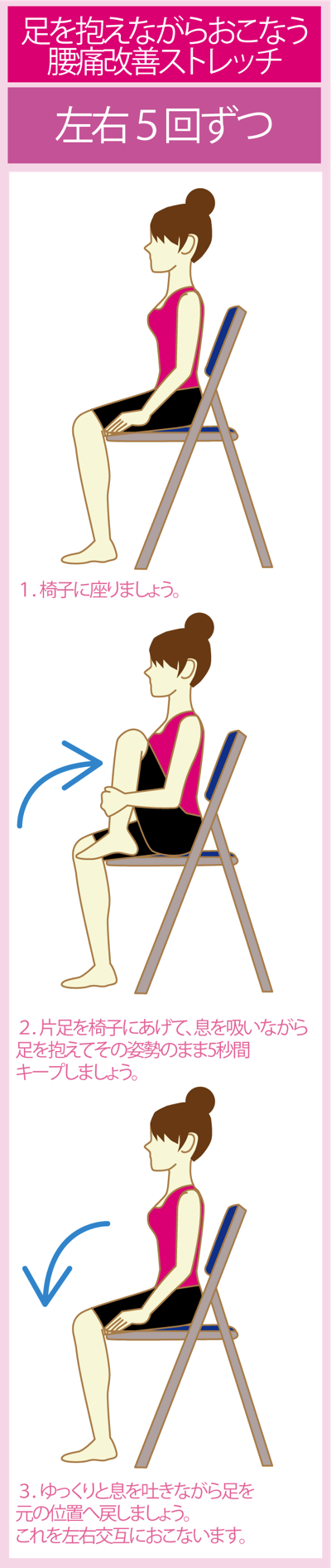 腰痛を改善する椅子で出来るストレッチ